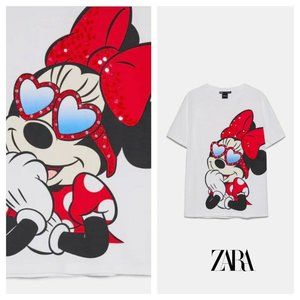 ZARA DISNEY SEQUIN MINNIE MOUSE T-SHIRT TOP